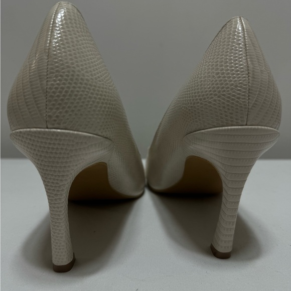 New York & Company Pump Heel Katerina Croc Embossed Faux Leather Beige Gold 8,5 - Picture 6 of 7